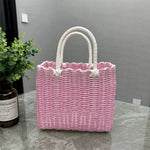 paniers rotin marron rose beige noir blanc orange tissage traditionnel moderne minimaliste poignées corde