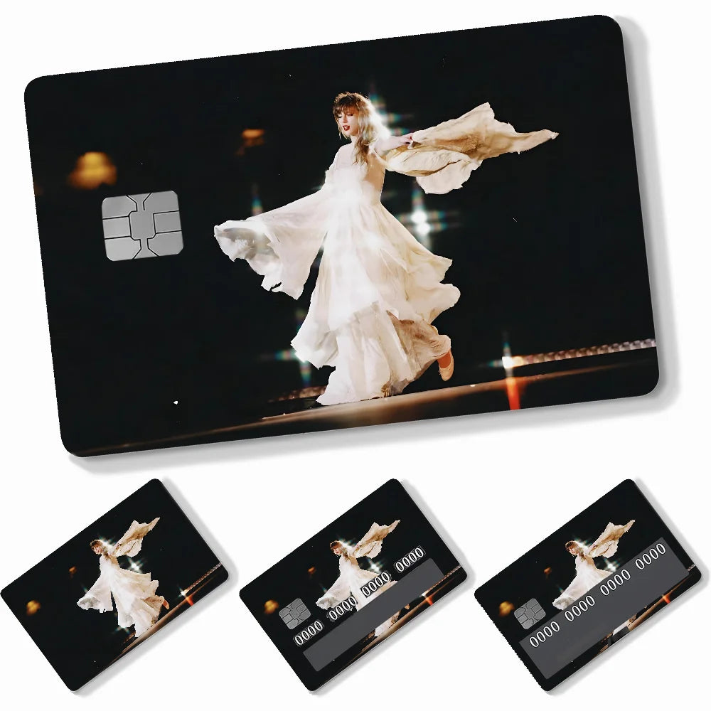 autocollants adhésifs cartes bancaires personnalisées danseur scène espoir bleu clair moderne amovibles