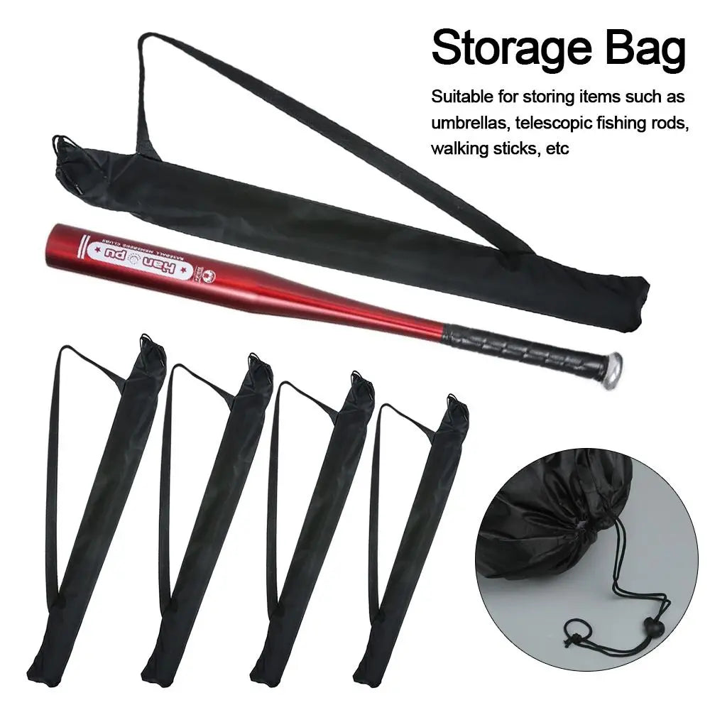 sac rangement polyestère noir pliable multiusage porte bâtons canne pêche parapluie pratique fixations poignées