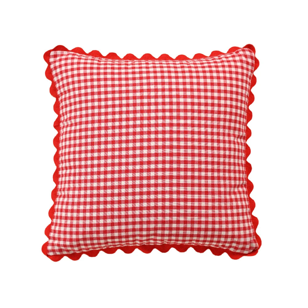 taies d'oreiller carreaux douces moderne confortables lit maison couleurs vert jaune rose orange beige