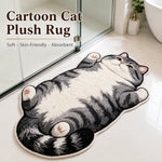 tapis doux peluche chat cartoon gris blanc noir 40x60cm 50x80cm
