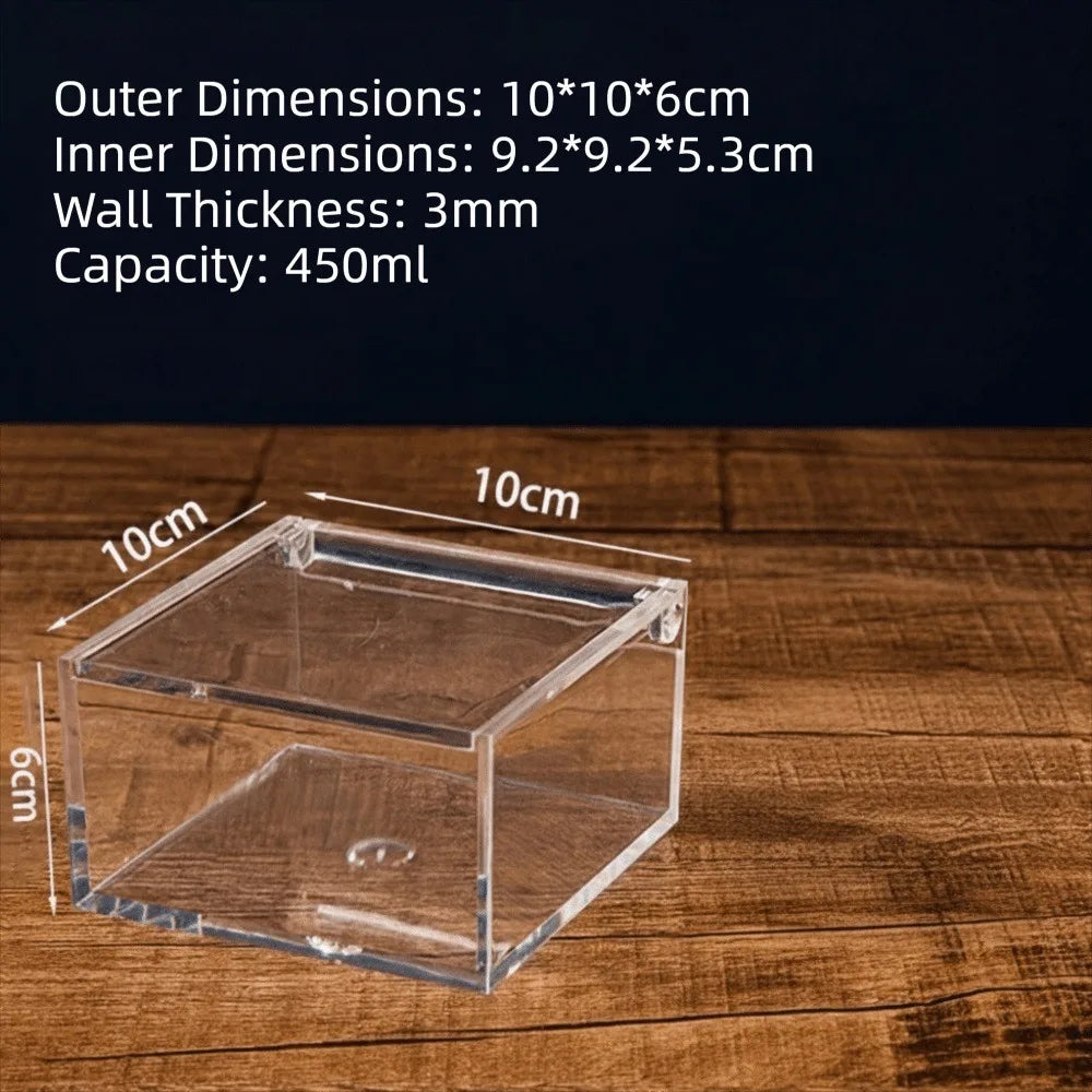 boîte carrée transparente moderne boîte empilable plastique acrylique rangement cosmétique minimaliste