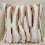 coussin carré rayé beige blanc moderne salon hiver 45x45cm machine lavable