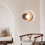 applique murale bois clair texture pierre éclairage led scandinave minimaliste fixée mur chambre coucher