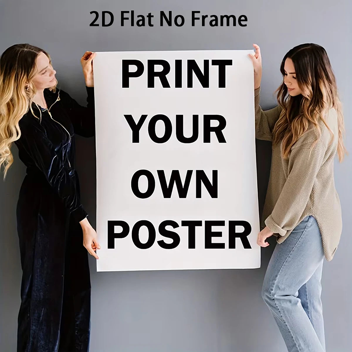 affiche poster personnalisé texte noir fond blanc décoration murale minimaliste impression toile rectangulaire