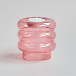 Support bougie moderne transparent orange jaune rose bleu chandelle bâton tealight décoration maison festive