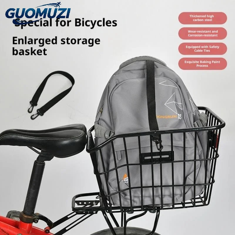 panier arrière vélo noir grille métallique clips réfléchissant moderne transporte efficace sécuritéUsageId27