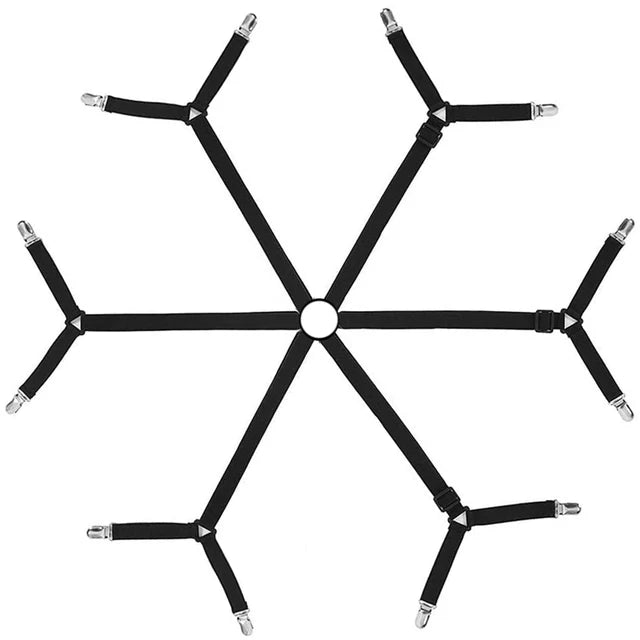 sangles lit clips métalliques blanc noir moderne fixations drap couette anti dérapage