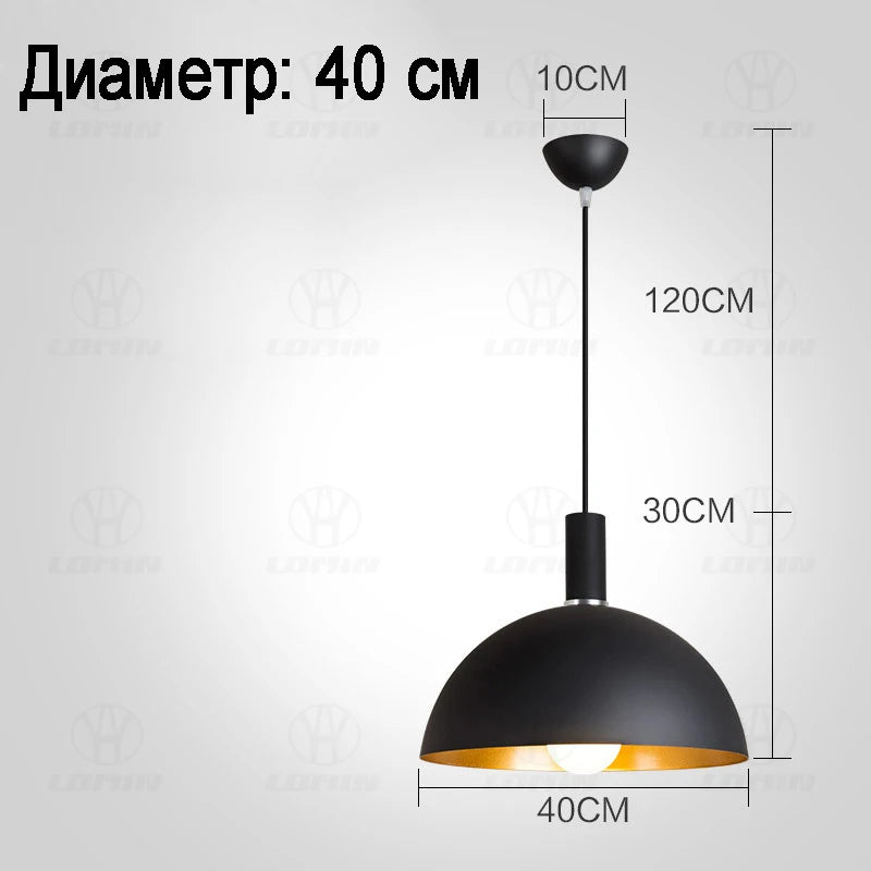 suspension lumineuse moderne câble suspendu aluminium noir doré 30cm 35cm 40cm 50cm 60cm
