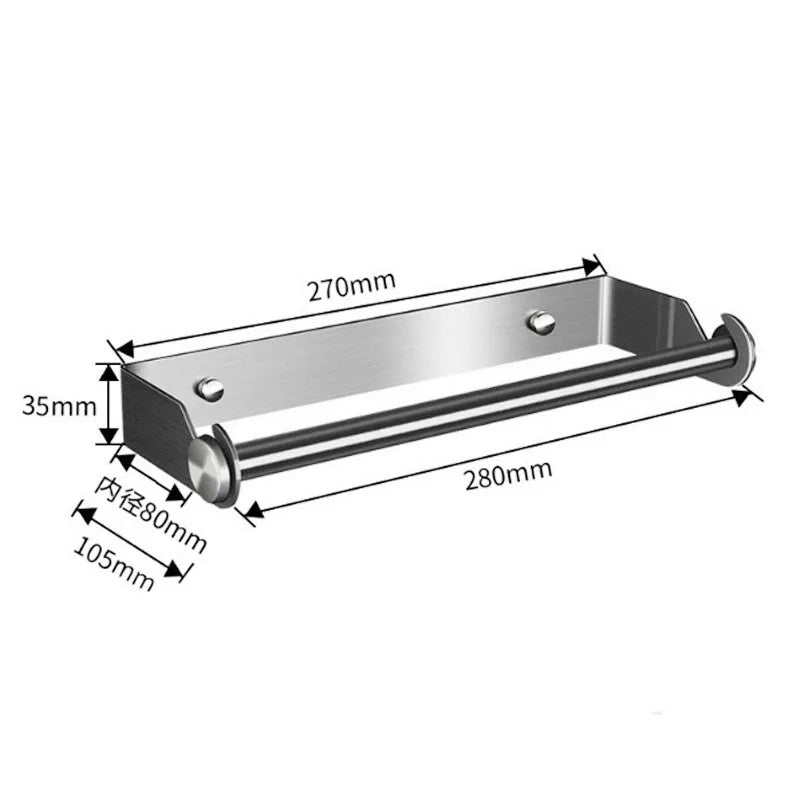 porte serviettes cuisine noir métal moderne vis fixation organisateur