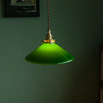 lampe suspendue vintage vert ombre matériau pierre verre 25cm ajustable 200cm autonomie e27