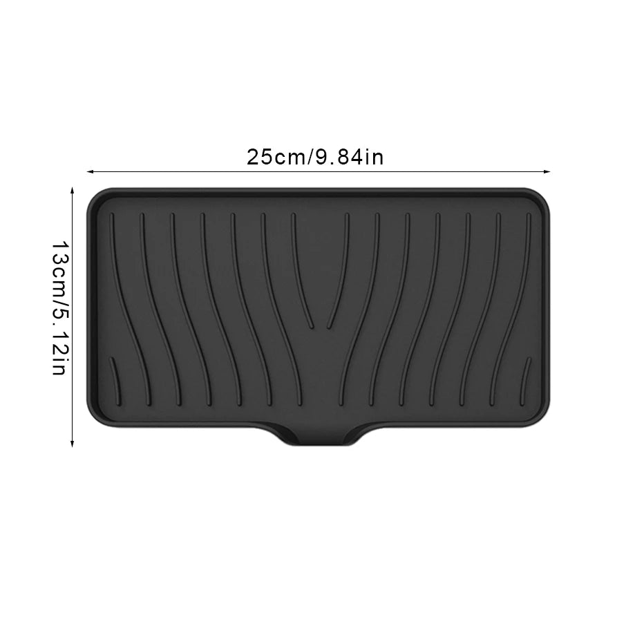 support savon silicone auto drainant moderne gris vert rayures ondulées brosse dents savon bouteille
