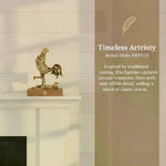statue coq doré bronze texturé détails sculptés traditionnel artistique dimensions 4cm 6.5cm