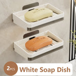 porte savon mural gris métallisé adhésif moderne salle bain accessoire rangement chrome matériau aluminium