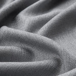 rideau semi transparent polyester texturé pompons bohème blanc bleu gris decoration tringle cordons serrage