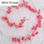 guirlande fleurs artificielles mariage rose clair blanc décoratif intérieur romantique 1.8m 135 têtes