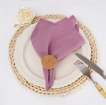 serviette table coton rose violet ruban jute décoration mariage fête rustique moderne