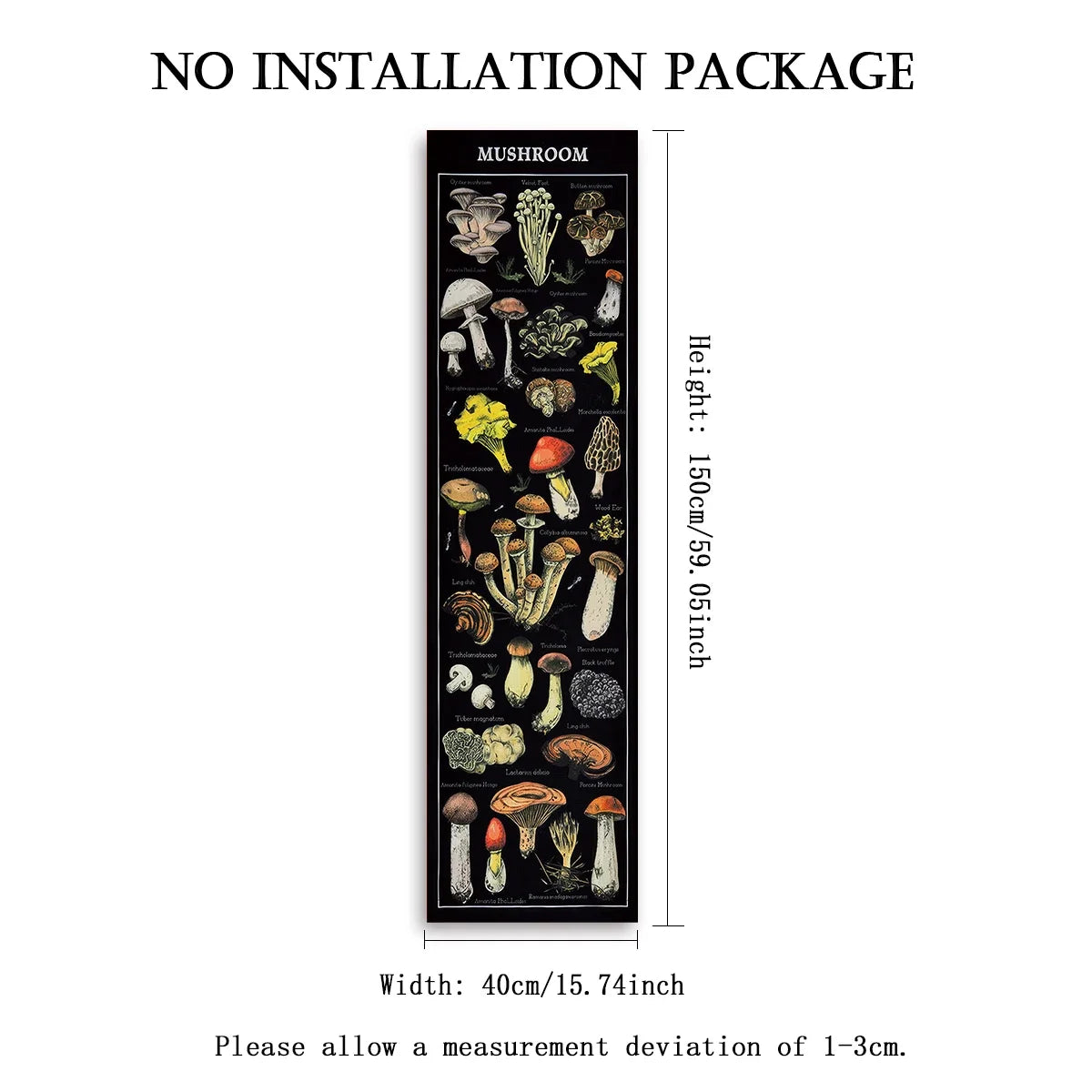 tapisserie vintage fleurs sauvages motif champignons multicolore deco murale salon entrée polyester rectangle