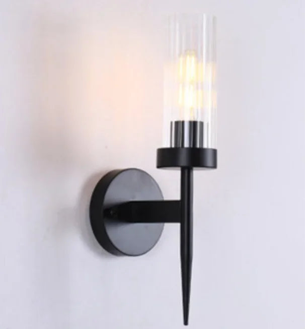 applique murale moderne or noir transparent rayures verticales minimaliste eyelets chambre cuisine