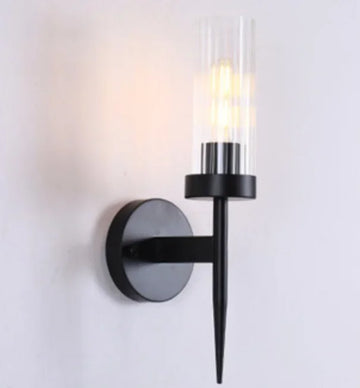 applique murale moderne or noir transparent rayures verticales minimaliste eyelets chambre cuisine
