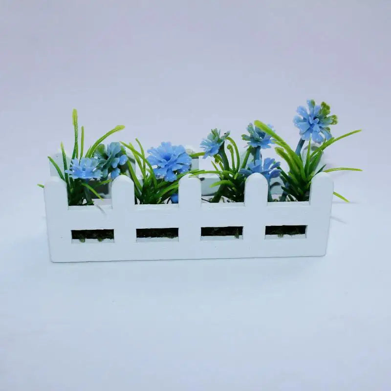 miniature clôture fleurs artificielles différentes couleurs décorative maison poupée accessoire miniature vert rose jaune