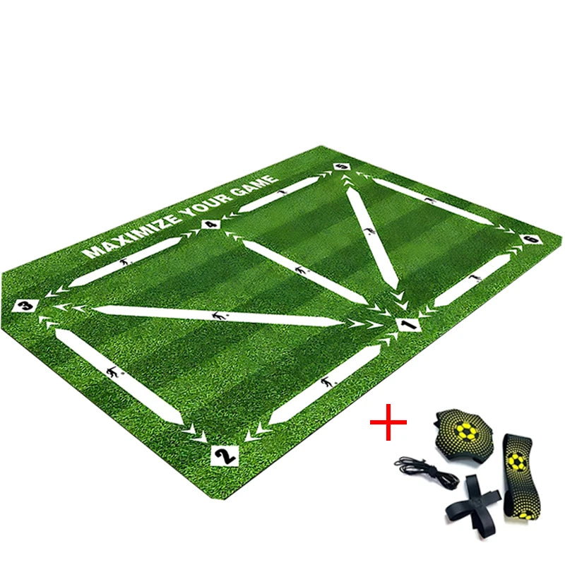 tapis entraînement football vert blanc noir terrain ballons didactique pratiqueintérieurextérieur