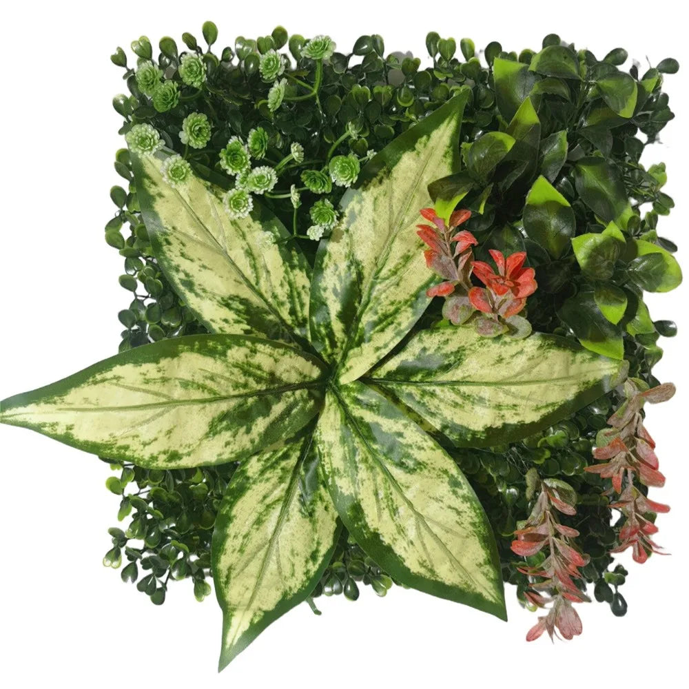 plantes artificielles murales feuilles vertes feuilles rouges clips naturel extérieur branche exposition