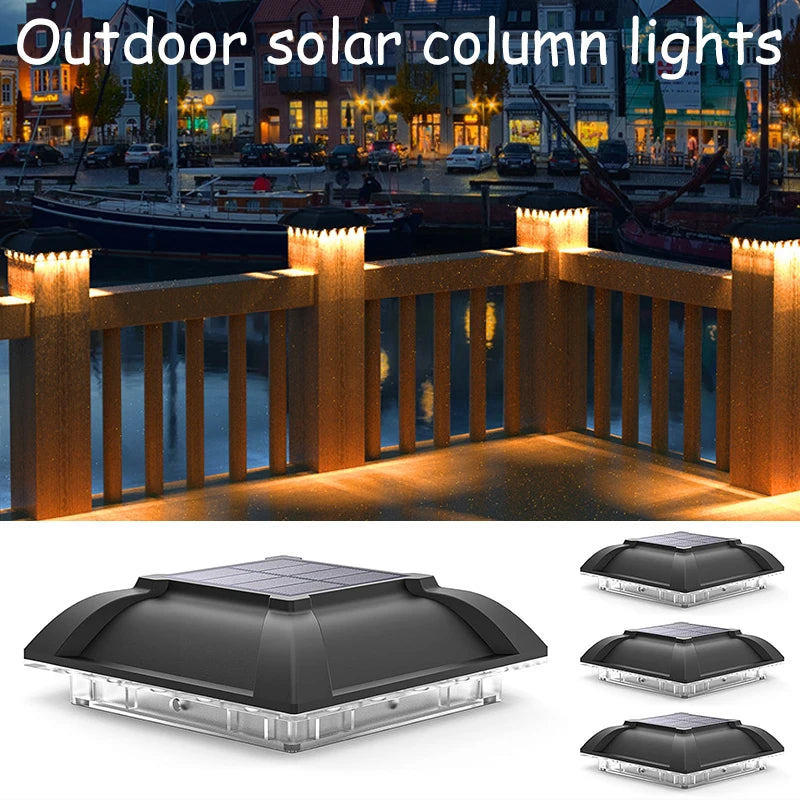 lumière solaire extérieure ip65 moderne colonne bois autoinstallation led étanche jardin nocturne décoration