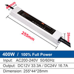 alimentation led 12v 24v 50w 100w 200w 300w 400w ip67 waterproof sans ventilateur moderne