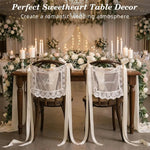 décoration mariage just married rubans satin dentelle romantique vintage chaise anniversaire festivitésscrição