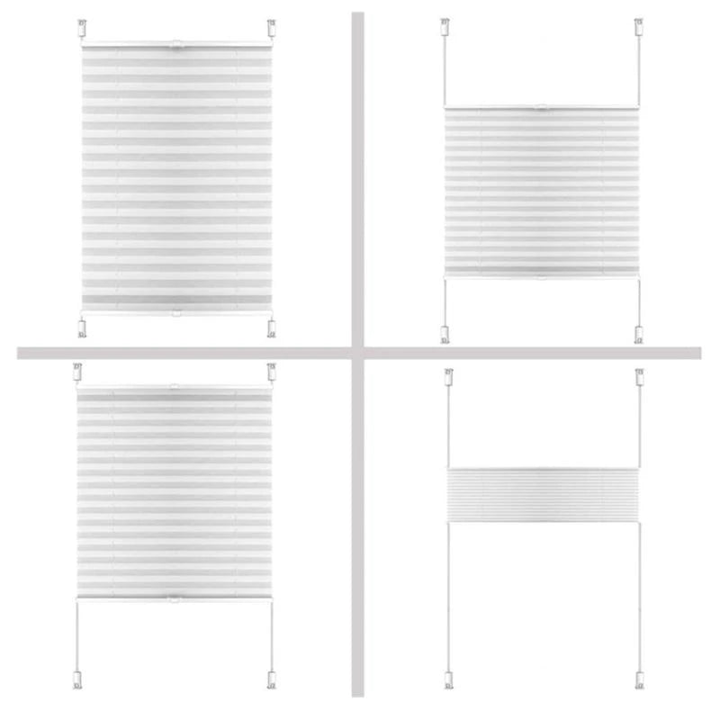 store lamelles blanc moderne rayures horizontales clips fixation poignée manœuvre