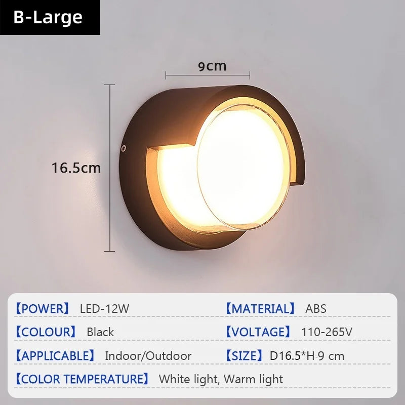 lampes murales extérieures modernes led ip65 étanches noir blanc minimaliste