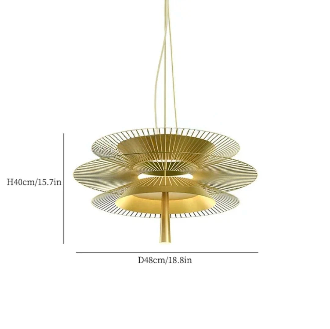 suspension lumineuse contemporaine or noir minimaliste métal cercles concentriques 249 2000 lumens