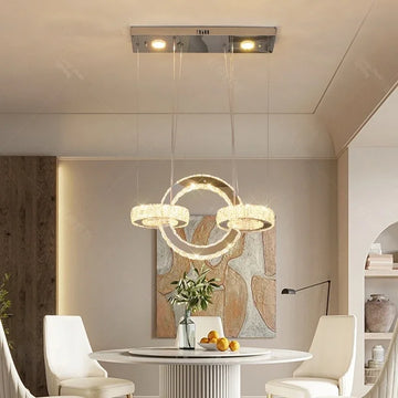 suspension lumineuse moderne transparente strassée télécommande éclairage led 90 260v 15 30m²