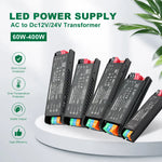 transformateur alimentation led 12v 24v 60w 100w 200w 300w 400w noir clips moderne