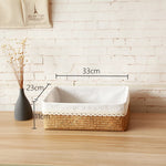 paniers paille naturels panier couvercle poignées métalliques boho chic rustique salon