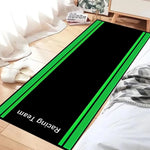 tapis sol garage moto antidérapant motif carreaux sport moderne noir rouge bleu vert