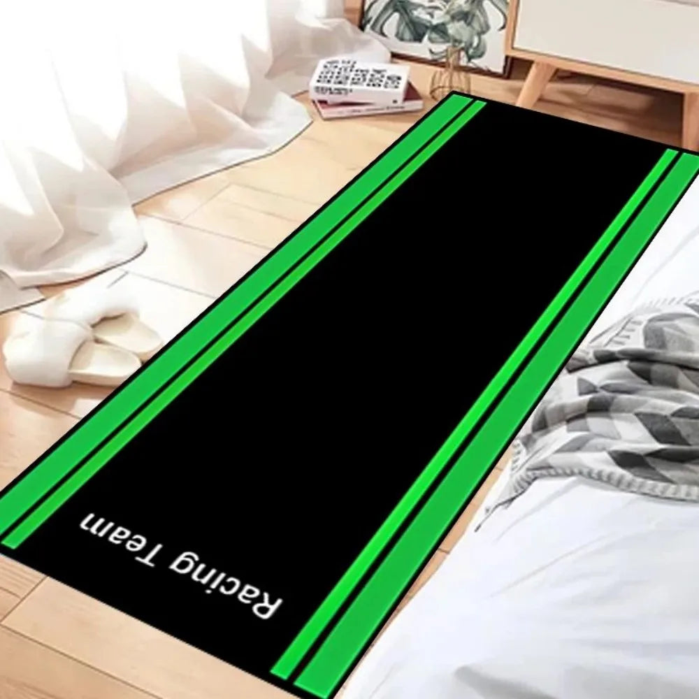 tapis sol garage moto antidérapant motif carreaux sport moderne noir rouge bleu vert