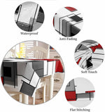 nappe table rouge noir blanche motif géométrique moderne réutilisable polyester maison festivités