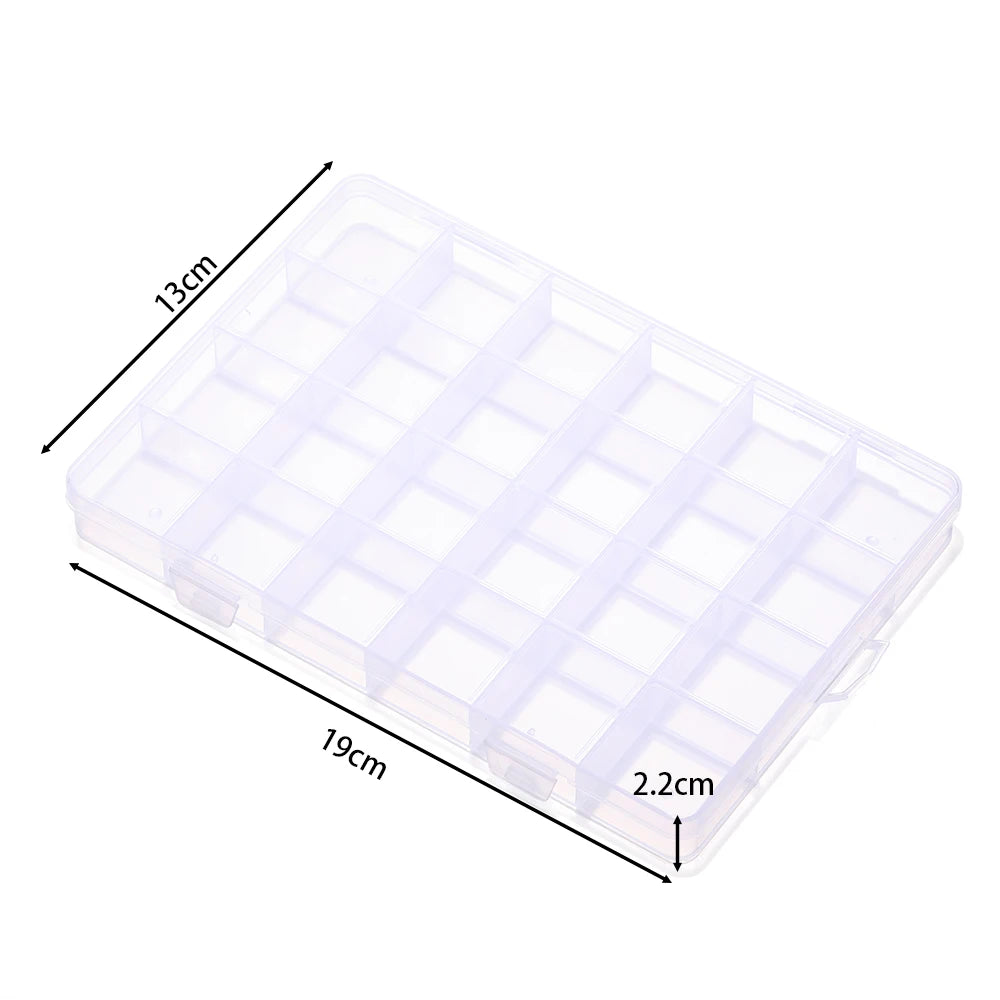 boîtes rangement transparentes 10 15 24 28 grilles clips modernes bijoux bricolage affichage storage