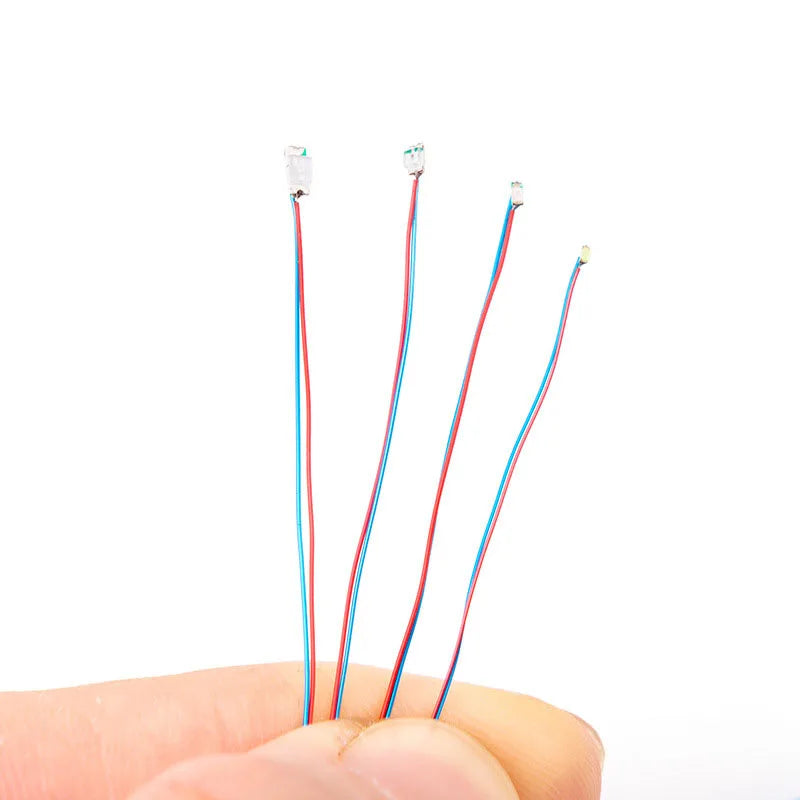 lot dix diodes led smd miniatures fils maquette ferroviaire bricolage électronique