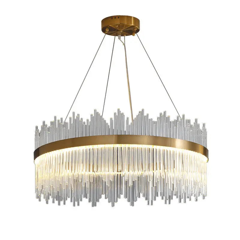 suspension lumineuse or moderne cristal pendants transparents 6000k 3000k télécommande dia100cm dia80cm l120cm