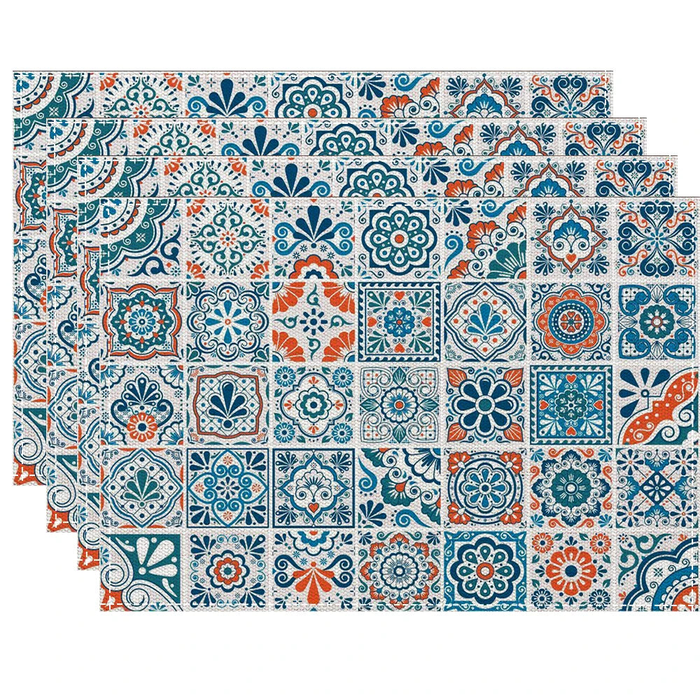 serviettes table lin beige clair motif géométrique respectueux environnement 32x42cm
