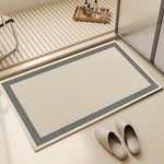 tapis sol antidérapant polyester géométrique moderne gris blanc intérieur extérieur cuisine salle bain