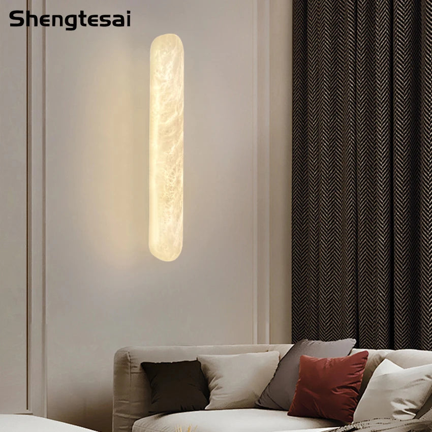 lampe murale led marbre moderne blanc beige nouvelle cuisine chambre salle manger
