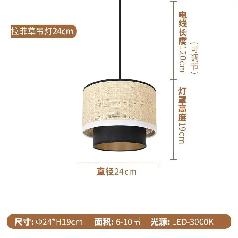 lampe suspendue moderne tissu lin beige clair luminaire salon cuisine chambre