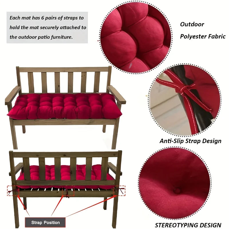 coussins banc extérieurs solides sangles taille moyenne couleur rouge gris marron moderne