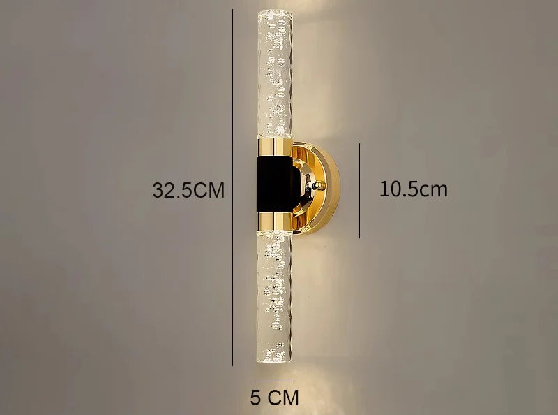 lampe murale contemporaine dorée transparente led moderne chambre salon decorationintérieur