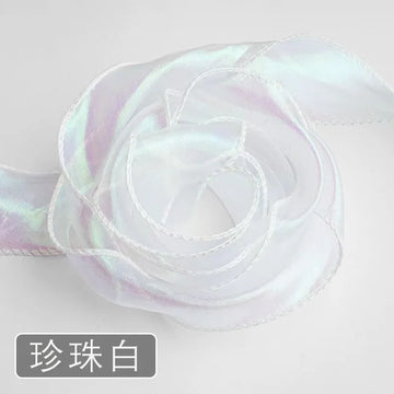 rubans organza holographiques rose jaune vert bleu blanc modernes élégants décoration emballage fêtes