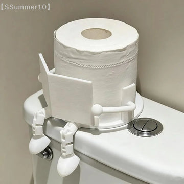 porte rouleau papier toilette blanc decoratif ludique original gaufré 3d impression posable maison toilettes